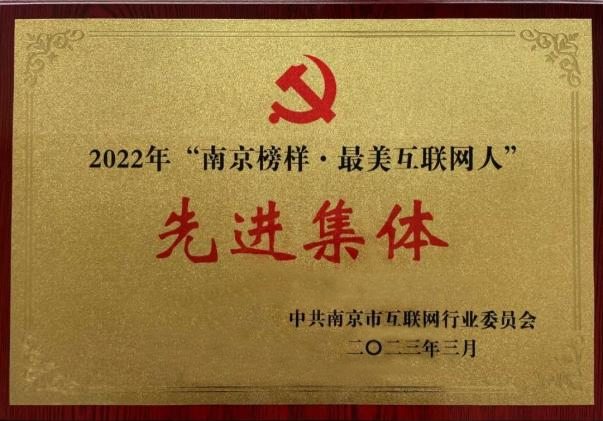 南京灵动党支部被评选为“南京榜样·最美互联网人”先进集体
